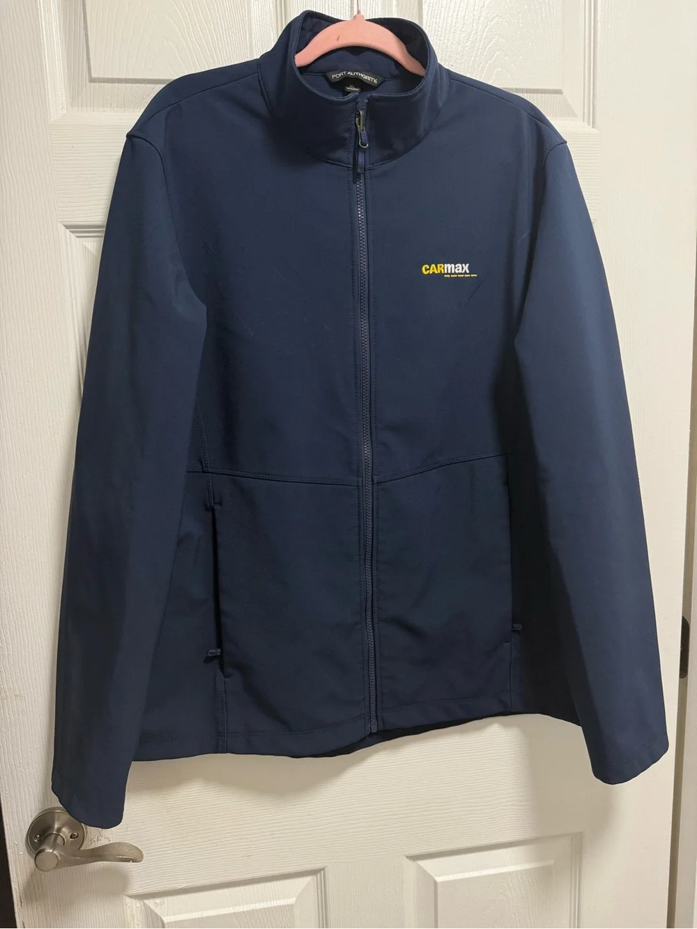 Carmax Employee Jacket Mens Size XL Navy Blue Full Zip Soft Shell Workwear